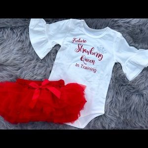 Girls Strawberry TuTu Set/Fl Strawberry Festival